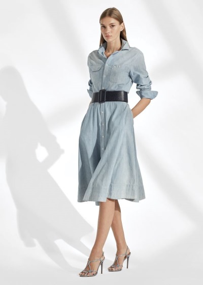 Women's Ralph Lauren Cailyn Chambray Shirt Dress | 582493PXM